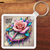 roos kompas: een symbool van liefde en gelukzaligh sleutelhanger (Achterkant)