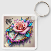 roos kompas: een symbool van liefde en gelukzaligh sleutelhanger (Achterkant)