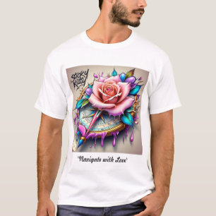 roos kompas: een symbool van liefde en gelukzaligh t-shirt