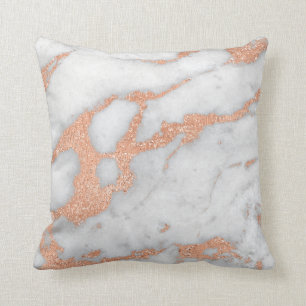 Roos koper Glitter Marble Stone Sprakly Kussen