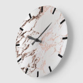 Roos koper Gold Carrara Marble Grey Stone Grote Klok (Hoek)