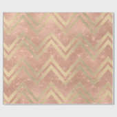 Roos koper Gold Zig Zag Chevron Stripes Glitter Cadeaupapier (Vlak)