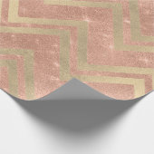 Roos koper Gold Zig Zag Chevron Stripes Glitter Cadeaupapier (Hoek)