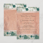 Roos Koper Zilveren Bruids 16e Monstera Palm Kaart (Voorkant / Achterkant)