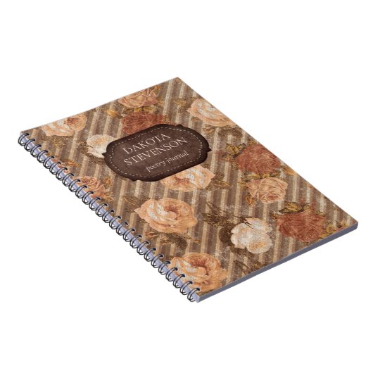 Roos koperschuimsteen | Rustige lederen poëzie Notitieboek (Rechterzijde)