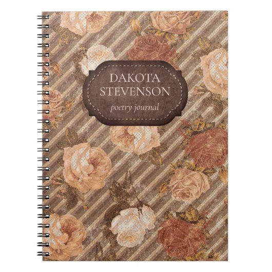  Roos koperschuimsteen | Rustige lederen poëzie Notitieboek (Voorkant)