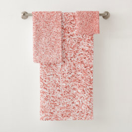 Roos koraal licht glitter faux sparkles bad handdoek