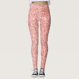 Roos koraal licht glitter faux sparkles leggings