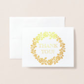 Roos krans bruiloft Dank u foto Folie Kaarten (Voorkant met envelop)