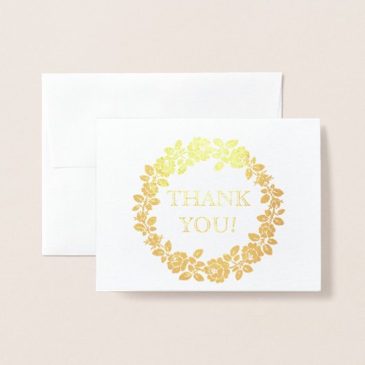 Roos krans bruiloft Dank u foto Folie Kaarten (Voorkant met envelop)