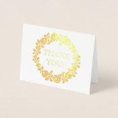 Roos krans bruiloft Dank u foto Folie Kaarten (Voorkant)