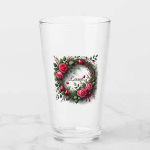 Roos Krans Liefde Valentijnsdag Glass Cup Glas