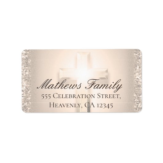 Roos kruis | Etiket (Voorkant)