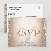 Roos kruis | RSVP Uitnodiging Briefkaart (Voorkant / Achterkant)