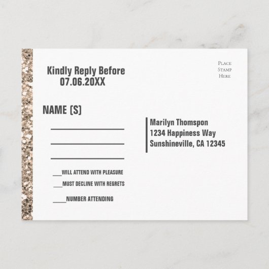 Roos kruis | RSVP Uitnodiging Briefkaart (Achterkant)