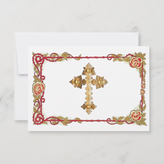  Roos kruis sparen de Datum Save The Date (Voorkant)