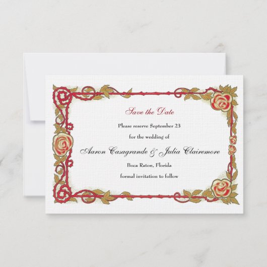 Roos kruis sparen de Datum Save The Date (Achterkant)