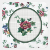 Roos kruispuntsticker vierkante sticker (Voorkant)