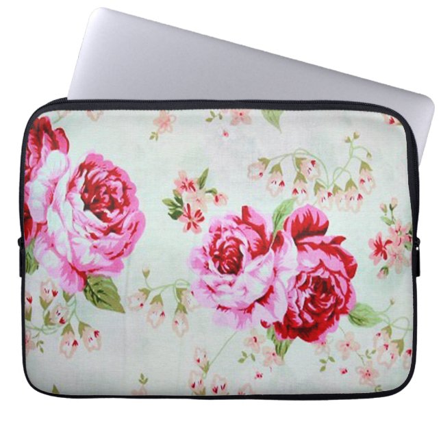 Roos Kuip Floral-laptophoes Laptop Sleeve (Voorkant)