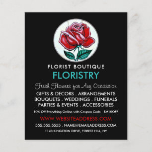 Roos Kunst, Florist, bloemenborst Adverteren Flyer