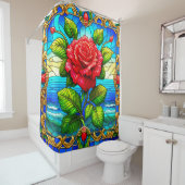 Roos Kunstwerk Douchegordijn (In situ)
