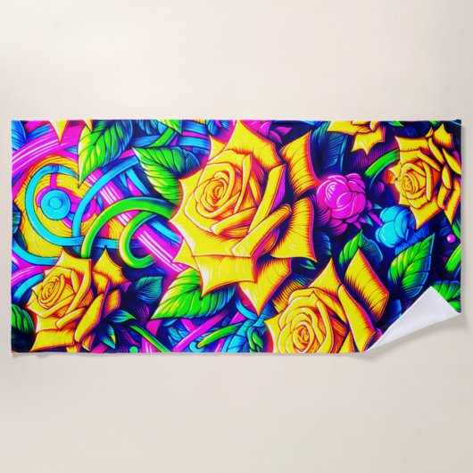 Roos Kunstwerk Strandlaken (Voorkant)