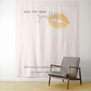 Roos Kus De Juffrouw Bachelorette Feest Foto Booth Wandkleed