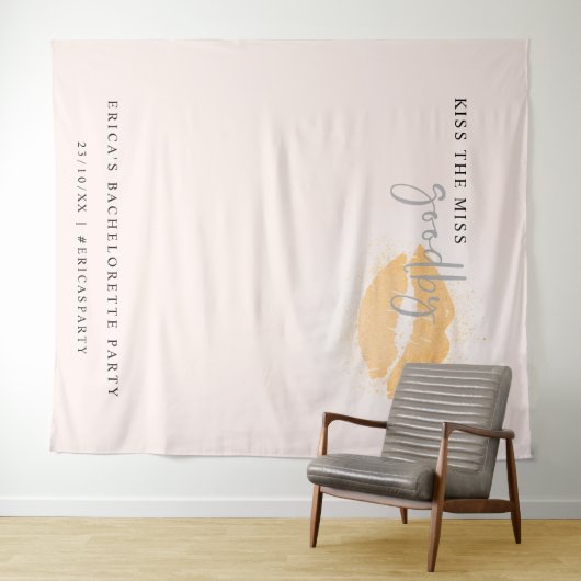 Roos Kus De Juffrouw Bachelorette Feestje Fotohokj Wandkleed (In Situ (horizontaal))