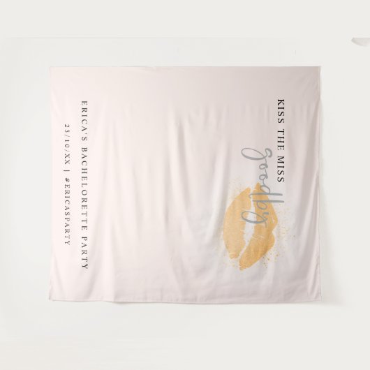 Roos Kus De Juffrouw Bachelorette Feestje Fotohokj Wandkleed (Voorkant (horizontaal))