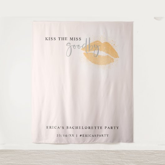 Roos Kus De Juffrouw Bachelorette Feestje Fotohokj Wandkleed (Voorkant)