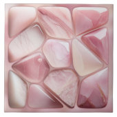 Roos kwarts Abstracte cellulaire kunst Tegeltje (Voorkant)