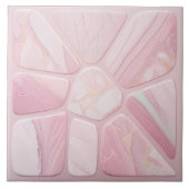 Roos kwarts bloem Abstracte cellulaire kunst Tegeltje (Voorkant)