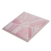 Roos kwarts bloem Abstracte cellulaire kunst Tegeltje (Zijkant)