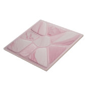 Roos kwarts bloem Abstracte cellulaire kunst Tegeltje (Zijkant)