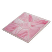 Roos kwarts bloem Abstracte cellulaire kunst Tegeltje (Zijkant)