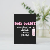 Roos Kwarts Chakra Celestial Spirituality Gemstone Briefkaart (Staand voorkant)