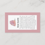 Roos Kwarts Crystal Betekenis Sieraden Display Kaa Visitekaartje (Voorkant)
