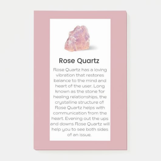 Roos Kwarts Crystal Betekenis Sieraden Display Tek Post-it® Notes (Voorkant)