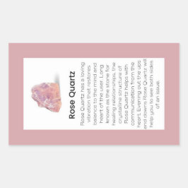 Roos Kwarts Crystal Betekenis Sieraden Pakket Labe Rechthoekige Sticker