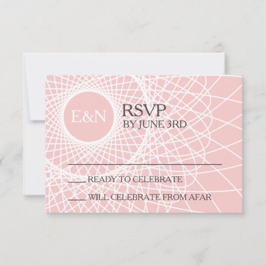 Roos kwarts drocatcher DIY Wedding RSVP Kaart (Voorkant)