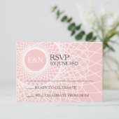 Roos kwarts drocatcher DIY Wedding RSVP Kaart (Staand voorkant)