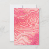 Roos kwarts en Blush Strata Agate Stone Wedding RSVP Kaartje (Achterkant)