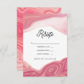 Roos kwarts en Blush Strata Agate Stone Wedding RSVP Kaartje (Voorkant / Achterkant)