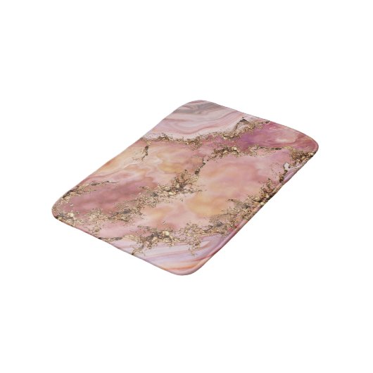 Roos kwarts en pastelroze marmer badmat (Gekanteld)
