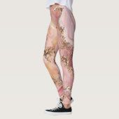 Roos kwarts en pastelroze marmer leggings (Links)