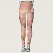Roos kwarts en pastelroze marmer leggings (Voorkant)