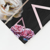 Roos kwarts en roze tourmaline donkerfloraal fleece deken (Hoek)