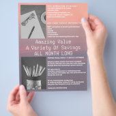 Roos kwarts en serenity roze Paars 2 Foto Flyer (Hand)