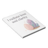 Roos kwarts & fluoriet kristal bevestiging notitieblok (Schuin)