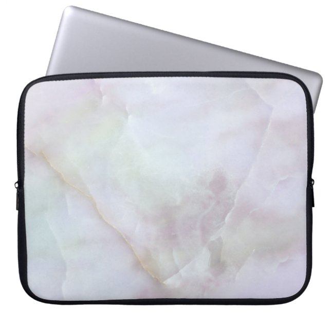Roos kwarts laptop sleeve (Voorkant)